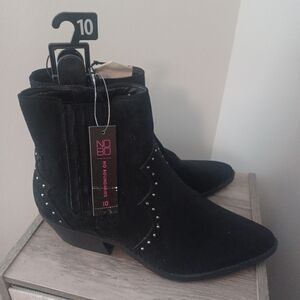 NEW NOBO black faux leather Cowboy boots wmns sz 10 //